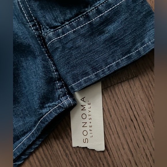 NEW Sonoma Denim Jean Button Down ombré Shirt S - Picture 4 of 8